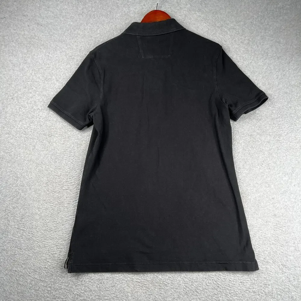 Banana Republic Casual Polo Shirt Black Embroidered Logo Classic Mens Medium